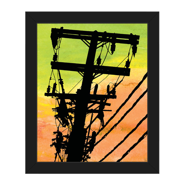Click Wall Art Power Lines On Orange On Canvas Print Wayfair